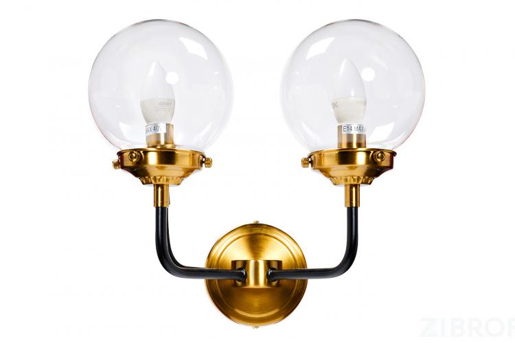 K2KG0521W-2 Бра Simple M латунь, стекло прозр. 32*23*h32 см
