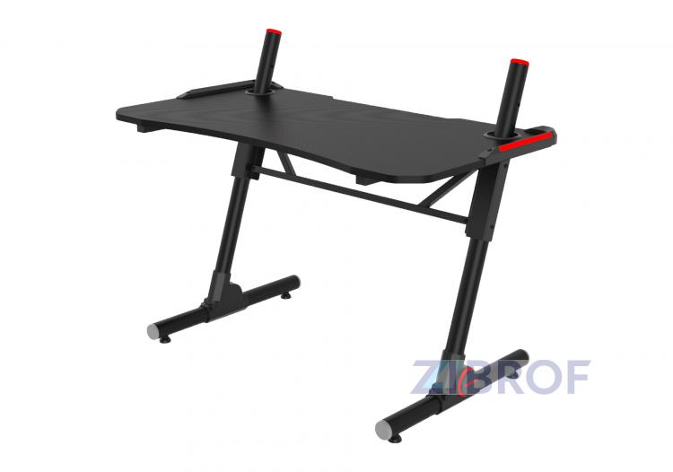 Стол геймерский компьютерный игровой для геймеров TopChairs Storm LED черный