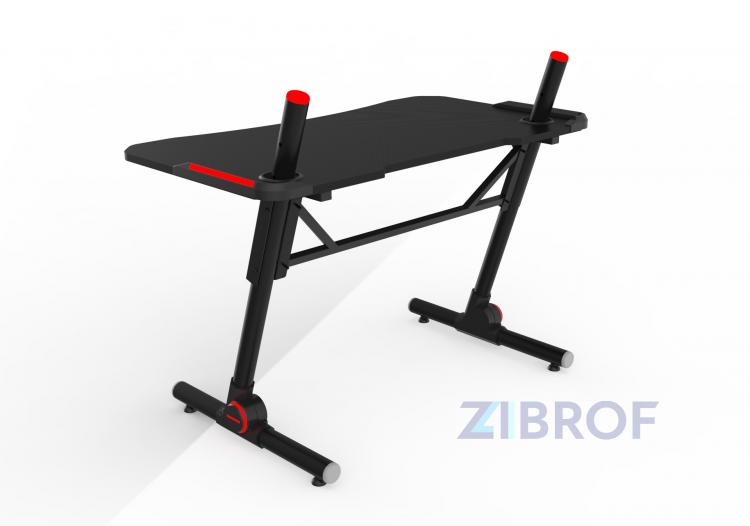 Стол геймерский компьютерный игровой для геймеров TopChairs Storm LED черный