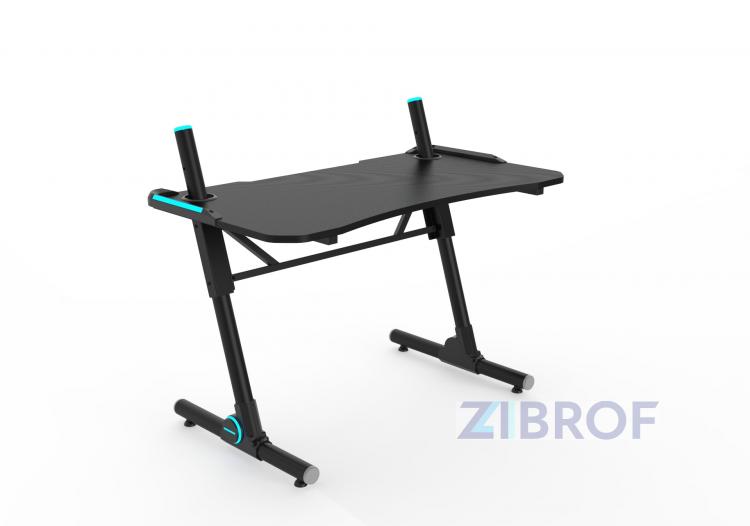 Стол геймерский компьютерный игровой для геймеров TopChairs Storm LED черный