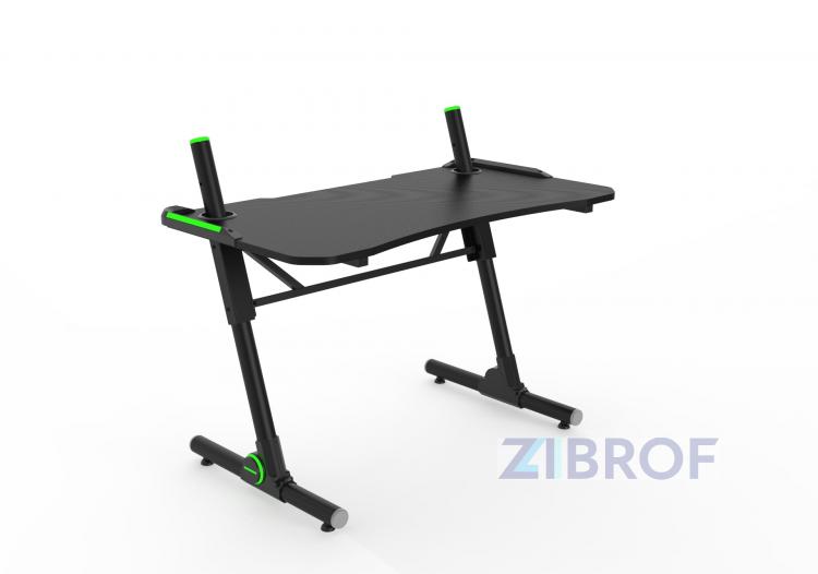 Стол геймерский компьютерный игровой для геймеров TopChairs Storm LED черный