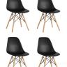Стул Eames DSW черный пластиковый, сталь, натуральный массив бука, 4 шт.