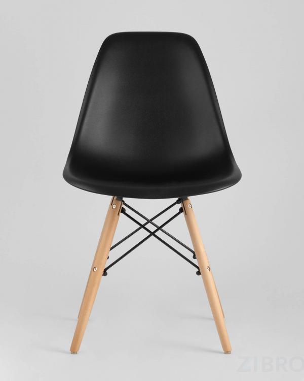 Стул Eames DSW черный пластиковый, сталь, натуральный массив бука, 4 шт.