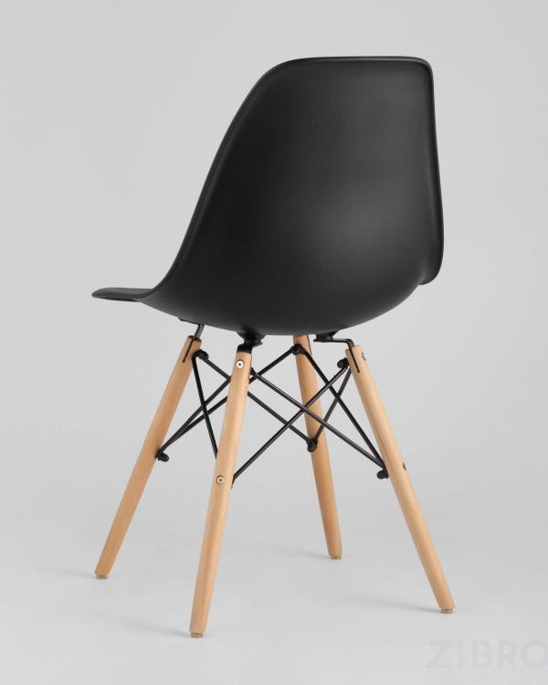 Стул Eames DSW черный пластиковый, сталь, натуральный массив бука, 4 шт.