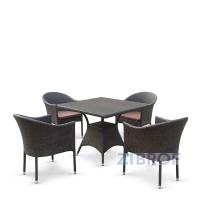 Обеденный комплект плетеной мебели T190B/Y350A-W53 Brown (4+1)