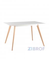 Стол FRANK 120*80 Белый, столешница сплошная, массивные деревянные ножки