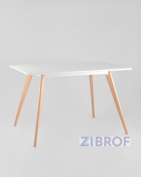 Стол FRANK 120*80 Белый, столешница сплошная, массивные деревянные ножки