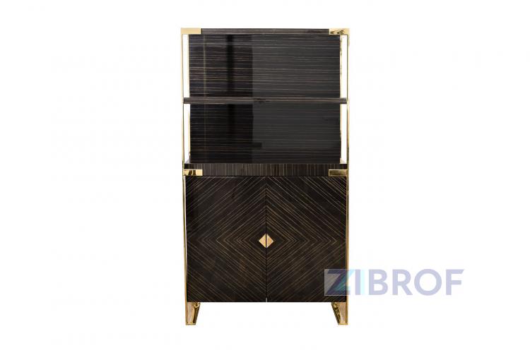 Витрина Golden Prism коричневая/золото