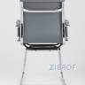 Кресло для посетителей TopChairs Visit серое, обивка из экокожи, металический каркас