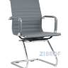 Кресло для посетителей TopChairs Visit серое, обивка из экокожи, металический каркас