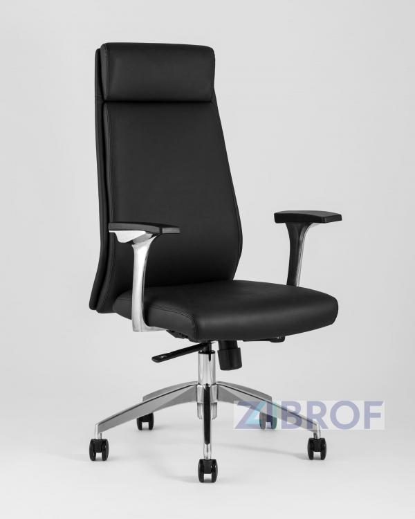 для руководителя TopChairs Armor офисное черное обивка экокожа крестовина металл