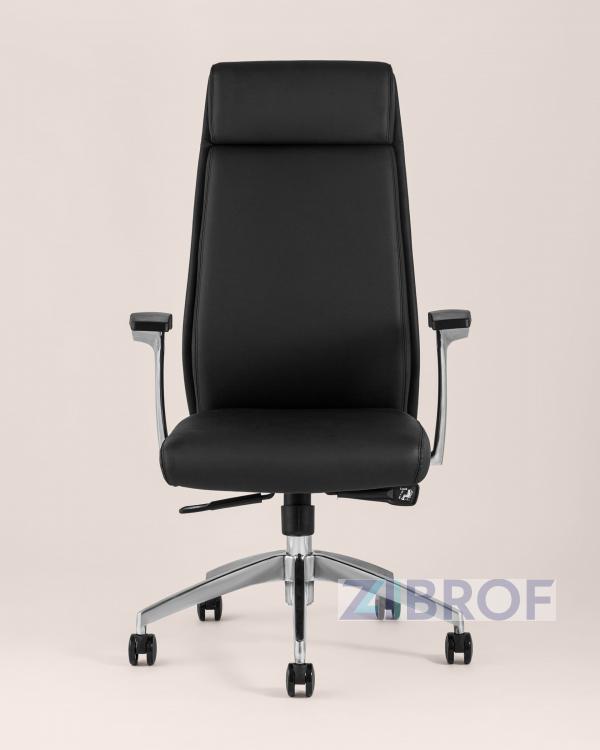 для руководителя TopChairs Armor офисное черное обивка экокожа крестовина металл
