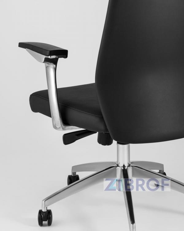 для руководителя TopChairs Armor офисное черное обивка экокожа крестовина металл