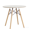 Стол EAMES DSW D80 бежевый, столешница МДФ, ножки массив бука