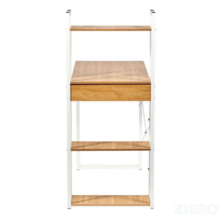 Стол письменный с полками Frame 100x45x110 см, светлое дерево, белый