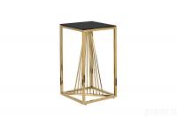 13RXET8082L-GOLD Стол журнальный стекло черн/золото 38*38*70см