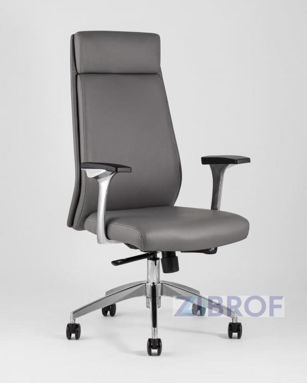 для руководителя TopChairs Armor офисное серое обивка экокожа крестовина металл