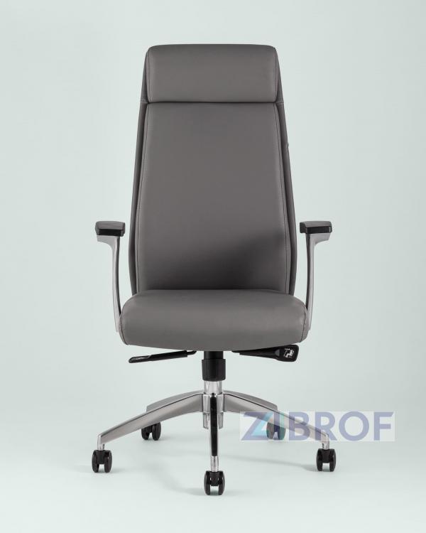 для руководителя TopChairs Armor офисное серое обивка экокожа крестовина металл