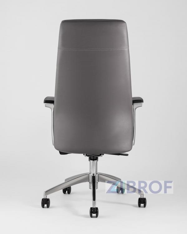 для руководителя TopChairs Armor офисное серое обивка экокожа крестовина металл
