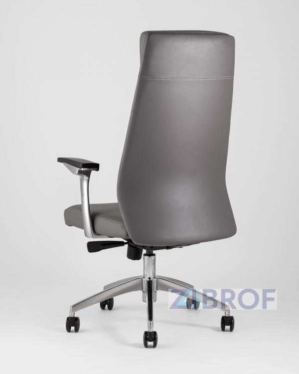 для руководителя TopChairs Armor офисное серое обивка экокожа крестовина металл
