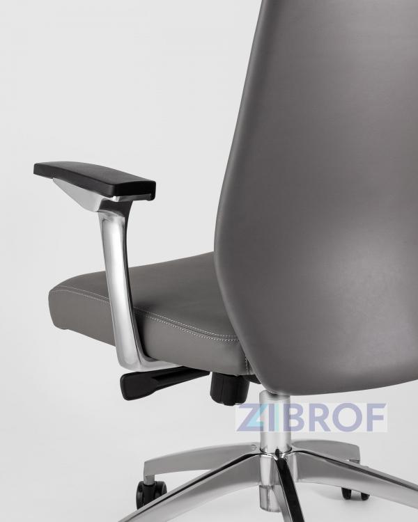 для руководителя TopChairs Armor офисное серое обивка экокожа крестовина металл