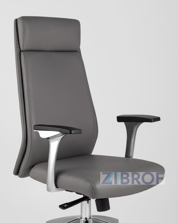 для руководителя TopChairs Armor офисное серое обивка экокожа крестовина металл