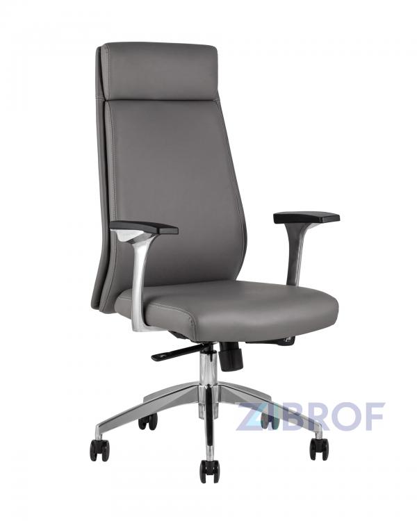 для руководителя TopChairs Armor офисное серое обивка экокожа крестовина металл