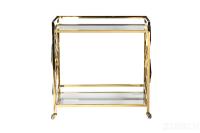 GY-CRT8164GOLD Стол-тележка сервировочн ст.прозр/золото 80*40*83
