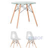 Eames стол стеклянный D80, 2 стула прозрачных