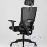 для руководителя TopChairs Local офисное черное обивка сетка ткань крестовина пластик