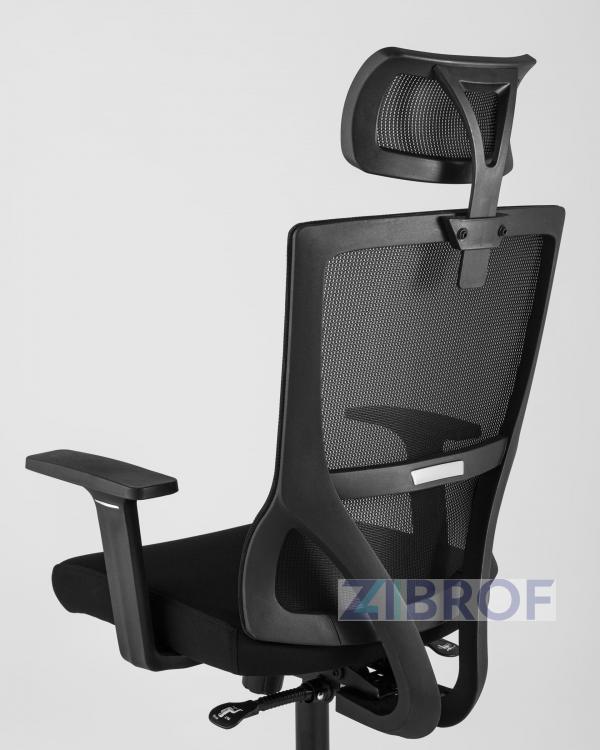 для руководителя TopChairs Local офисное черное обивка сетка ткань крестовина пластик