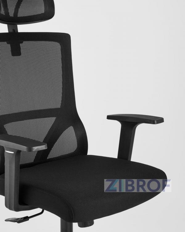 для руководителя TopChairs Local офисное черное обивка сетка ткань крестовина пластик