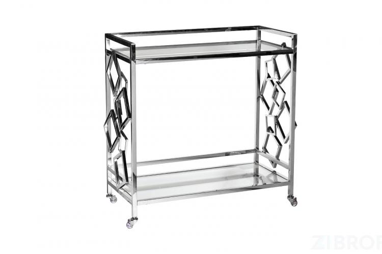 GY-CRT8164 Стол-тележка сервировочная стекло прозр/хром 80*40*83