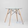 Eames стол стеклянный D80, 3 стула прозрачных