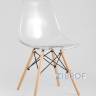Eames стол стеклянный D80, 3 стула прозрачных