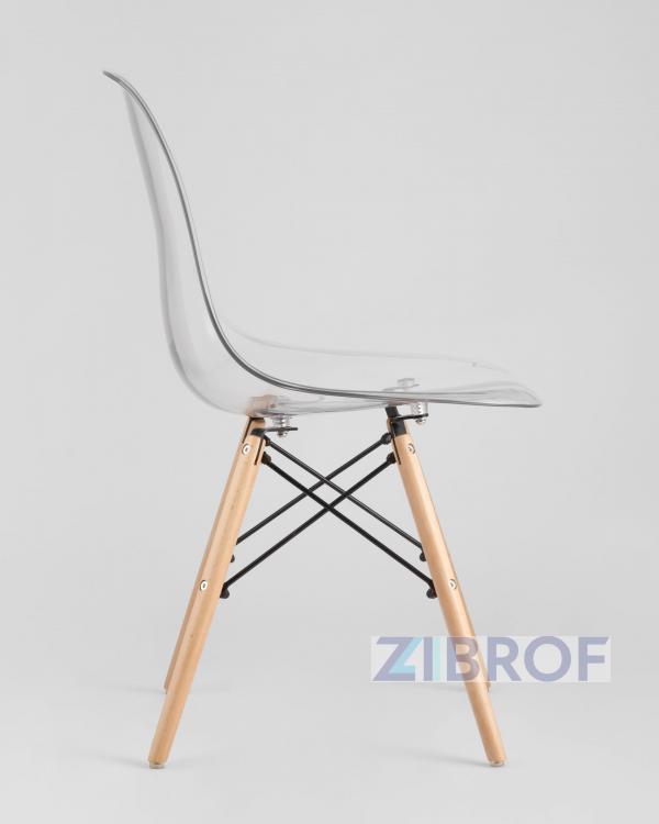Eames стол стеклянный D80, 3 стула прозрачных