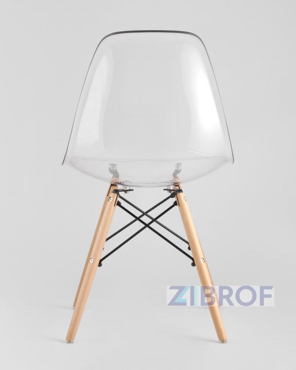 Eames стол стеклянный D80, 3 стула прозрачных