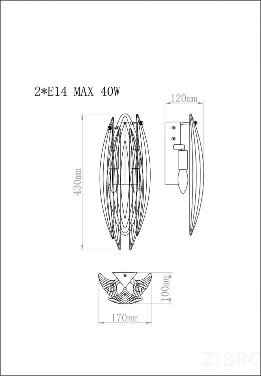 K2KG02W-2G Бра 14*43см