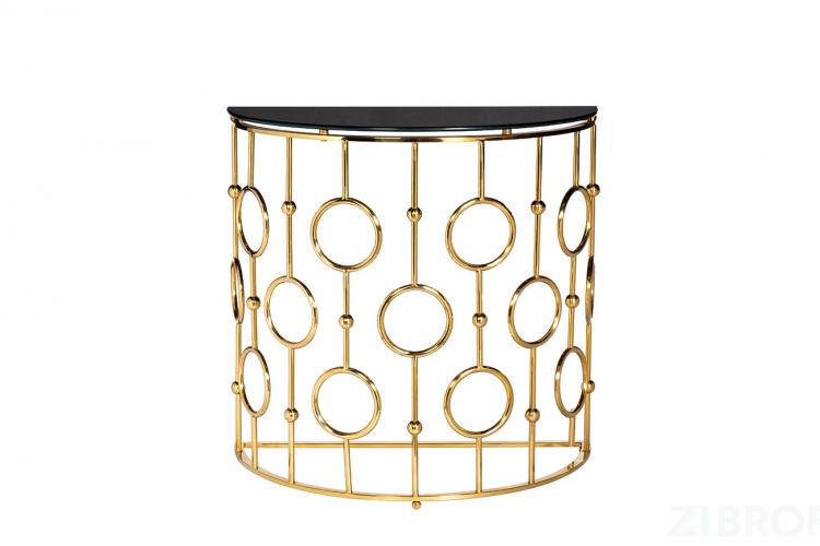 GY-CST8040GOLD Консоль стекло черн/золото 78*40*77см