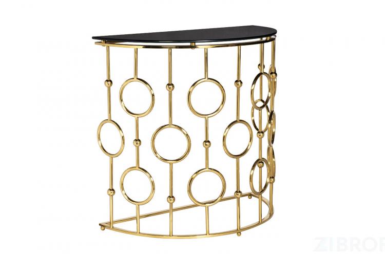 GY-CST8040GOLD Консоль стекло черн/золото 78*40*77см