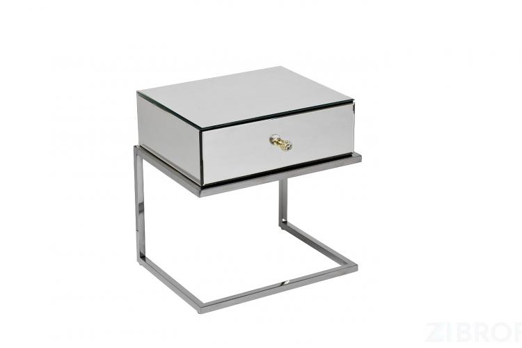 KFG131 Тумба зерк. с ящиком каркас н/ж сталь хром 50*40*50см