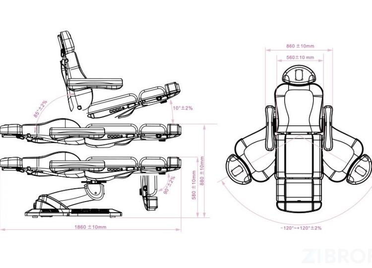 Косметологическая кушетка MK 145 Niko, 4 мотора