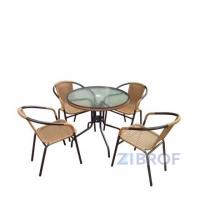 Комплект мебели  Николь-1LB TLH-037С-TLH080RR-D80 Light Beige (4+1)