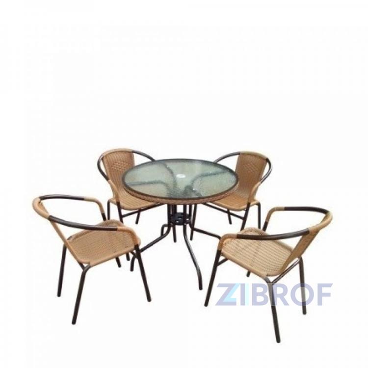 Комплект мебели  Николь-1LB TLH-037С-TLH080RR-D80 Light Beige (4+1)