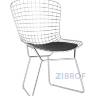 Bertoia хромированный металл с черной подушкой из экокожи