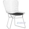Bertoia хромированный металл с черной подушкой из экокожи
