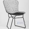 Bertoia металлический черный с черной подушкой из экокожи