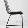 Bertoia металлический черный с черной подушкой из экокожи