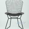 Bertoia металлический черный с черной подушкой из экокожи