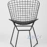 Bertoia металлический черный с черной подушкой из экокожи